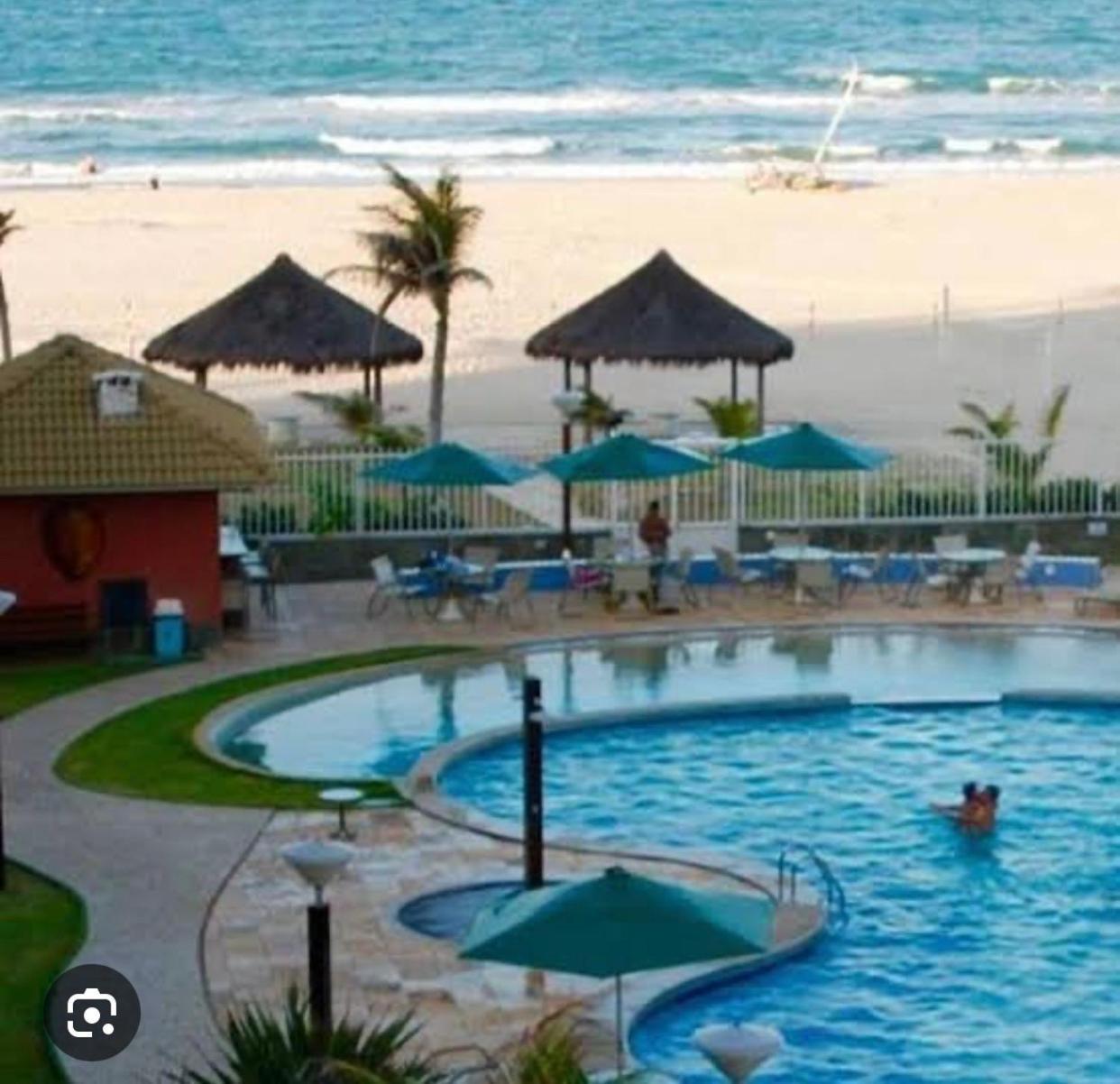 Apartamento Vista Total Do Mar Uma Cobertura A 400M Do Beach Park No Porto Das Dunas Aquiraz Condominio Terramaris Piscina Ampla Parque Infantil Sauna Estacionamento Privado Экстерьер фото